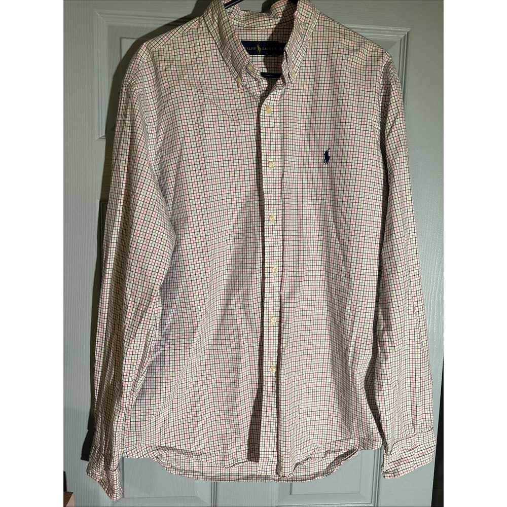 Ralph Lauren Men's Button Up Oxford Shirt Sz XL. Blue Pony.